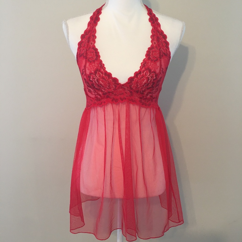Victoria's Secret lace halter babydoll chemise